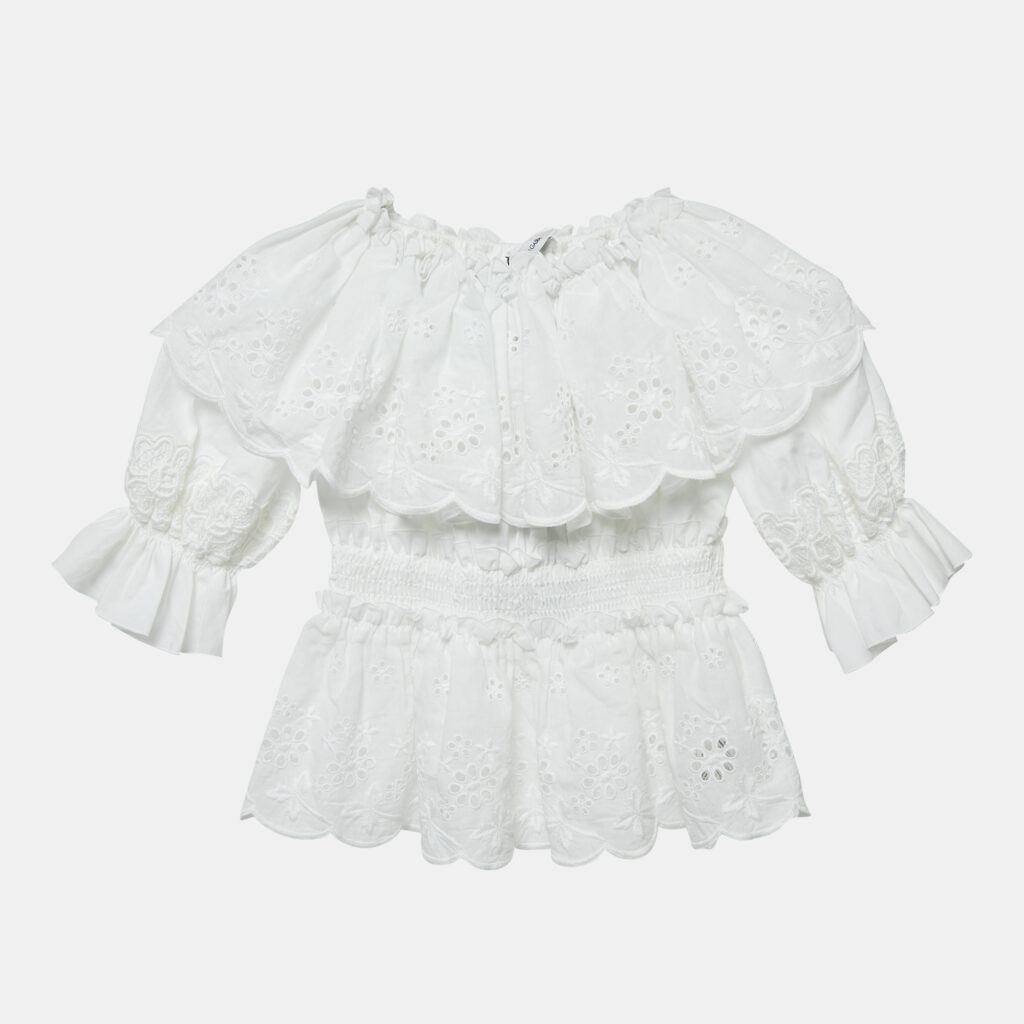 luxury-kids-dolcegabbana-new-girls-p1144938-006.jpg Dolce & Gabbana White Broderie Anglaise Cotton Ruffled Top 4 Yrs