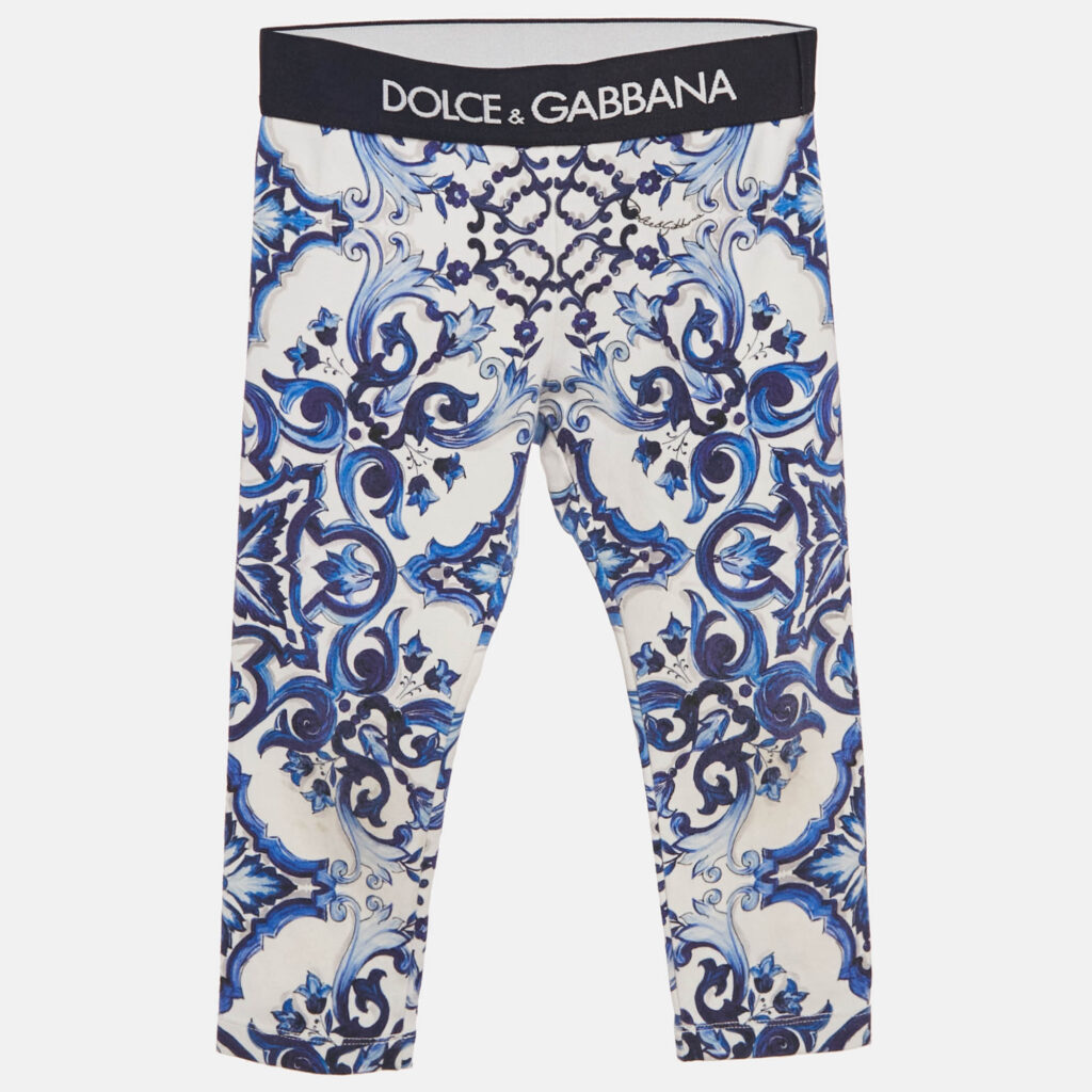 luxury-kids-dolcegabbana-used-girls-p1136935-004.jpg Dolce & Gabbana Kids White/Blue Printed Cotton Knit Pants 2 Yrs