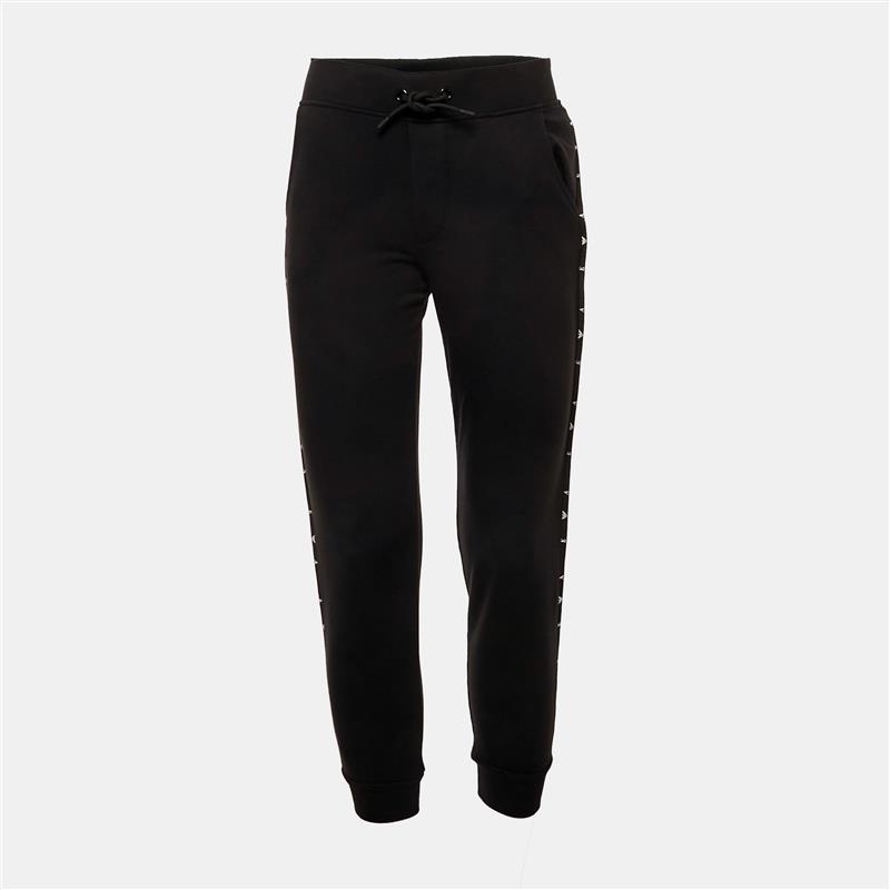 emporio armani kids black logo band trim cotton jogger pants 12 yrs