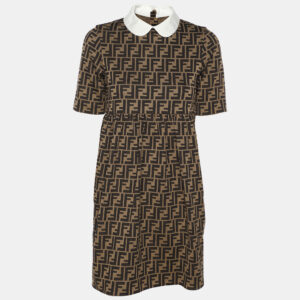fendi tobacco zucca jersey ff motif short sleeved dress 6 yrs