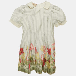 gucci multicolor printed silk pleat detail dress 5 yrs