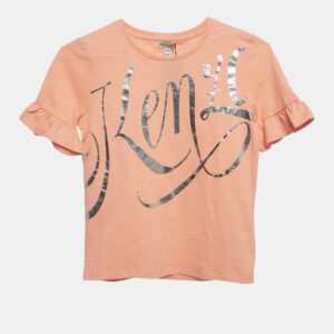 kenzo kids orange jersey janette t-shirt 8 yrs