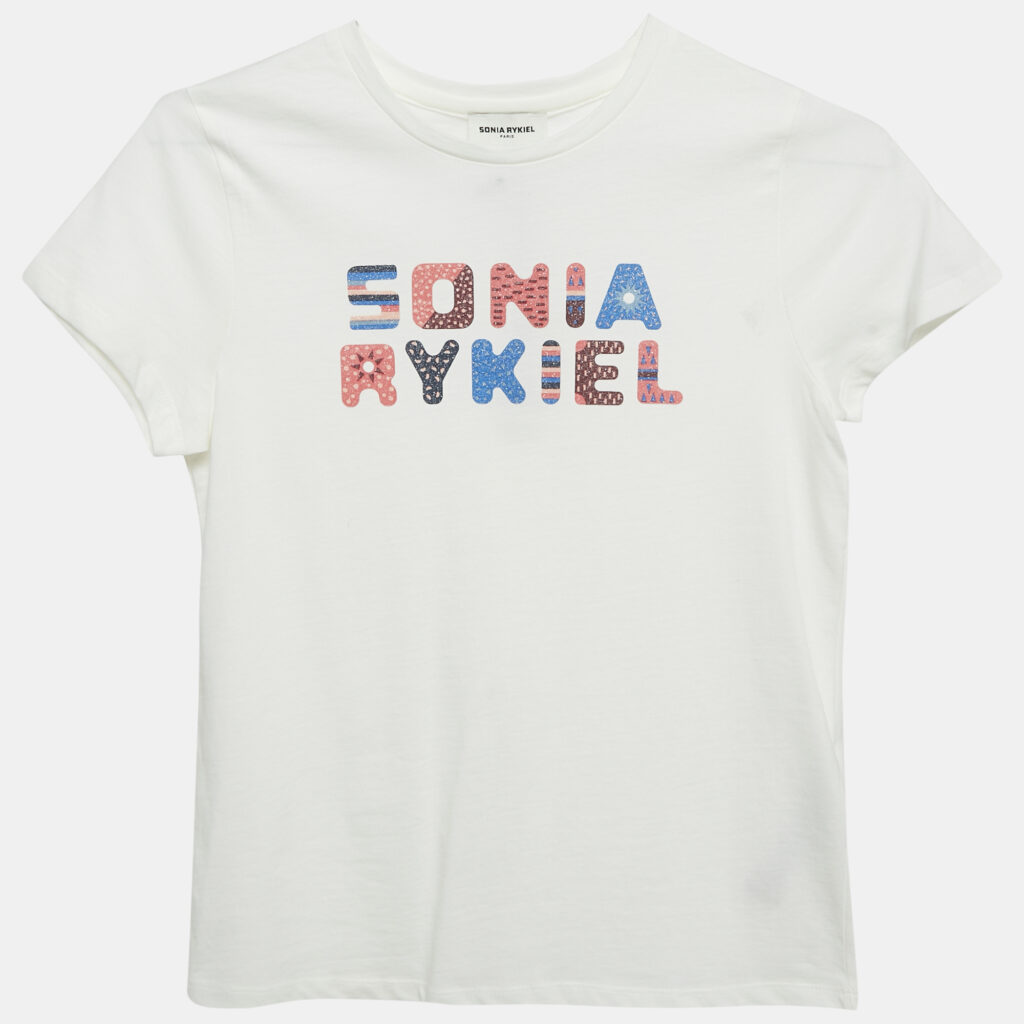 luxury-kids-sonia-rykiel-new-girls-p1144142-004.jpg Sonia Rykiel Kids White Printed Jersey T-Shirt 12 Yrs