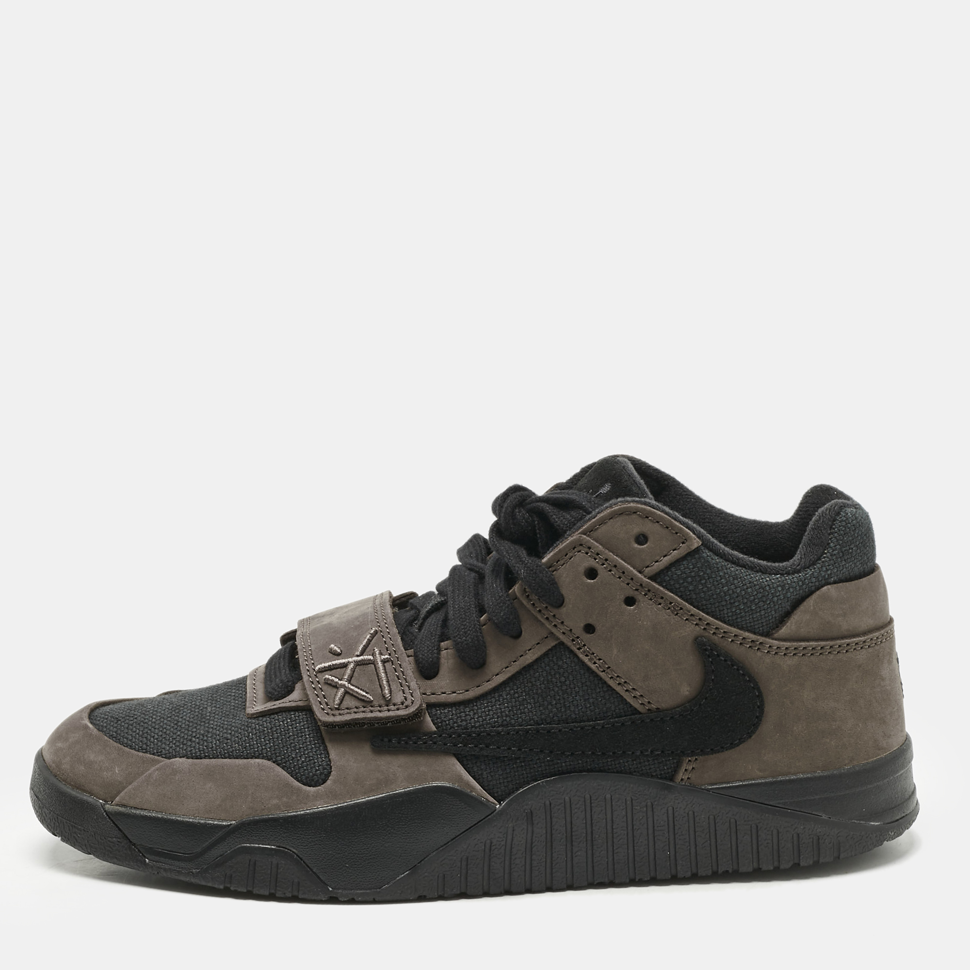 air jordans brown/black suede and canvas jordan jumpman jack tr travis scott dark mocha sneakers size 42