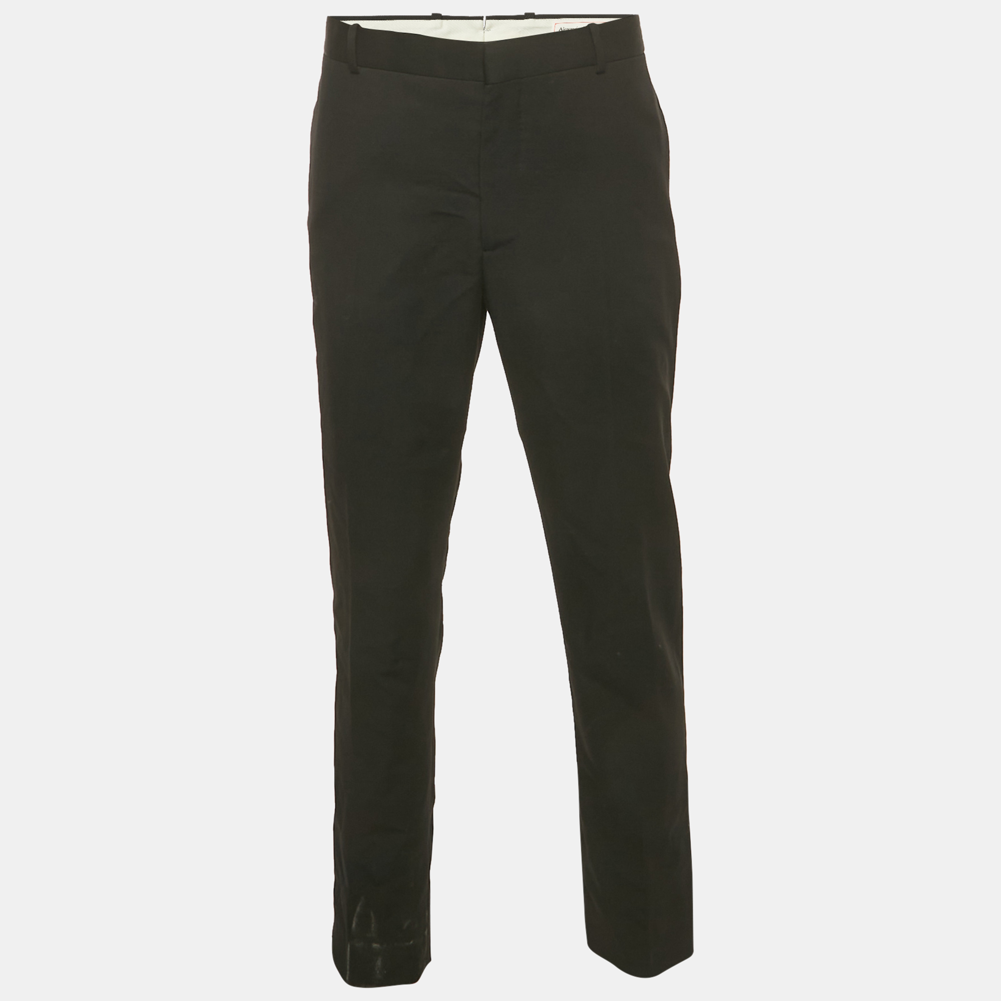 alexander mcqueen black wool trousers xl