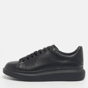 alexander mcqueen black leather oversized low top sneakers size 43