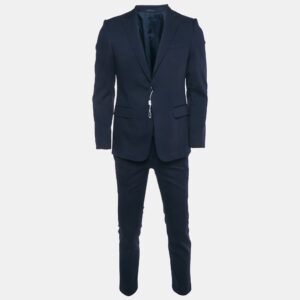armani collezioni navy blue pinstriped wool suit s