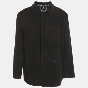 burberry london vintage black merino wool coat 3xl