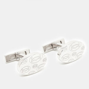 cartier double c de cartier strerling silver cufflinks
