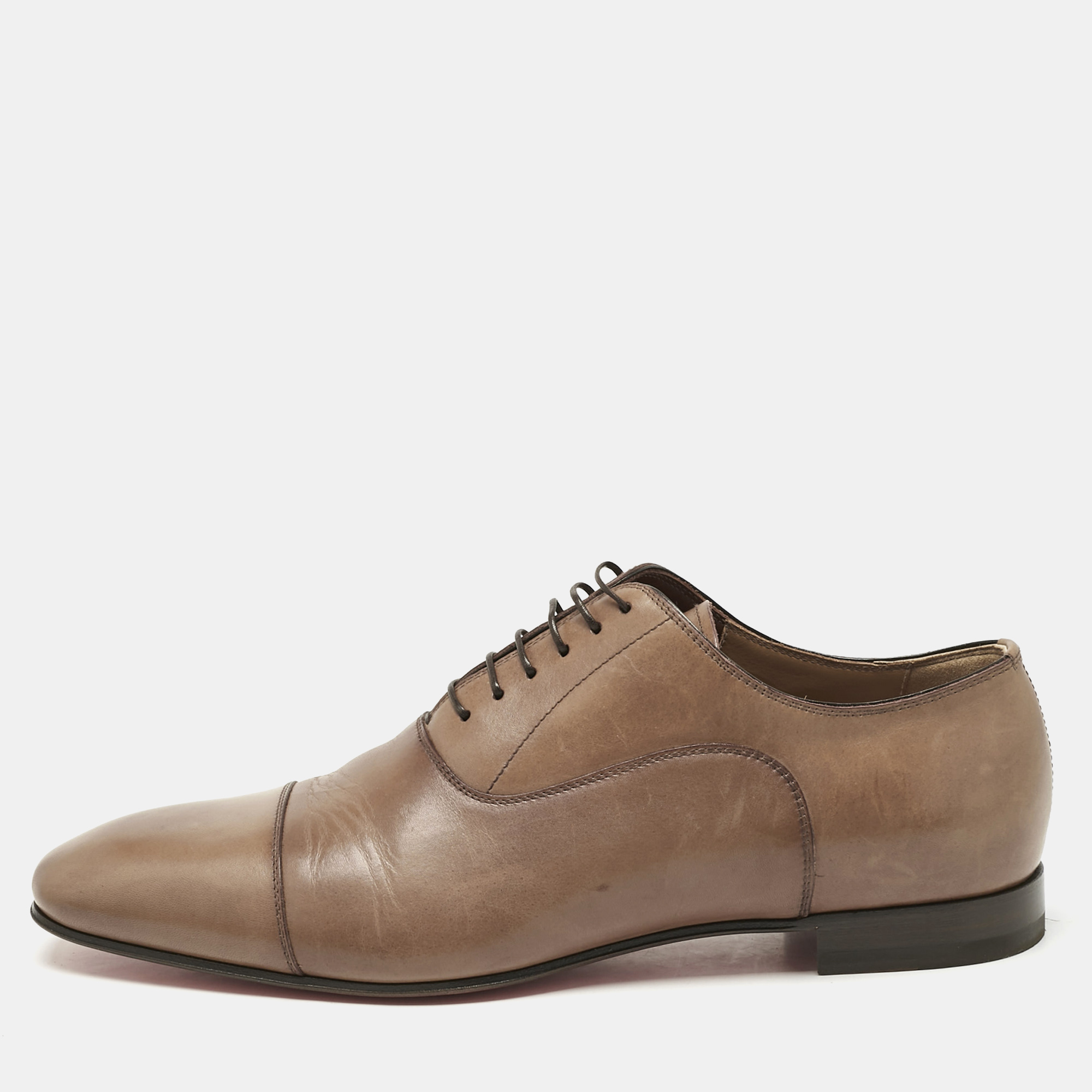 christian louboutin brown leather greggo oxfords size 43.5