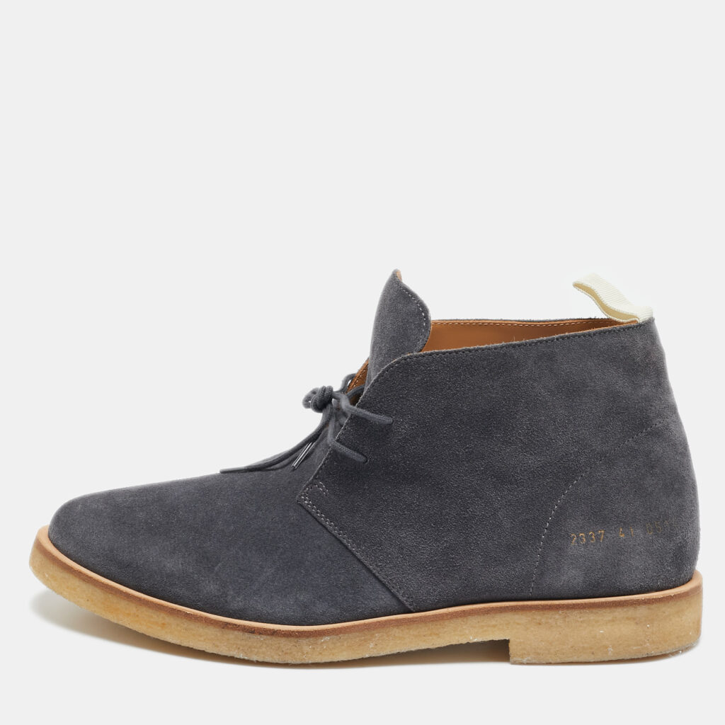 Common Projects Grey Suede Chukka Ankle Length Boots Size 41