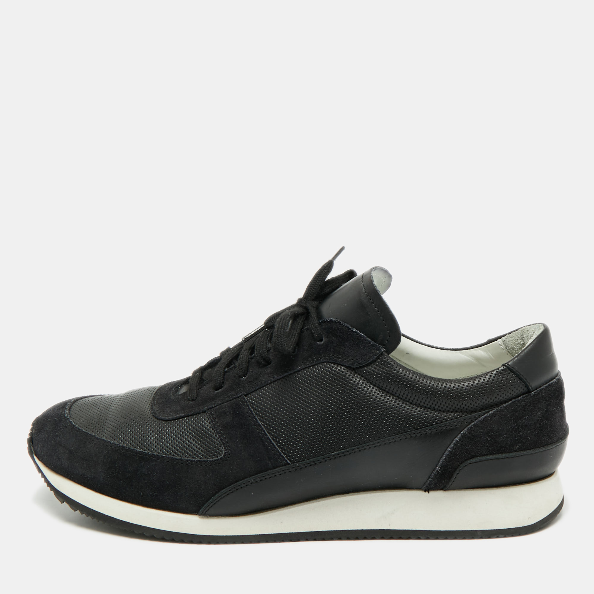 common projects black leather and suede lace up sneakers size 43