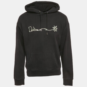 dior homme black embroidered cotton hoodie s