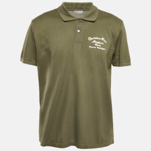 luxury-men-dior-used-clothes-p1174053-001.jpg dior homme green logo embroider cotton polo t-shirt xxxl