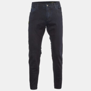 dolce & gabbana dark blue denim floral detail slim fit jeans l/waist 35.5"