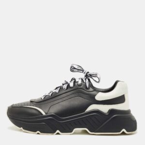 luxury-men-dolcegabbana-used-shoes-p1175035-003-2.jpg dolce & gabbana black/white leather daymaster low top sneakers size 41