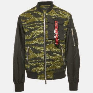 luxury-men-dsquared2-used-clothes-p1174215-005.jpg dsquared2 black/green camouflage print cotton & nylon bomber jacket m
