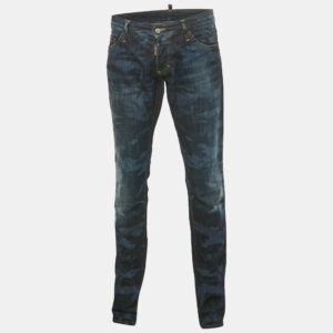 luxury-men-dsquared2-used-clothes-p1183195-003.jpg dsquared2 blue camouflage denim regular fit jeans l waist 36"
