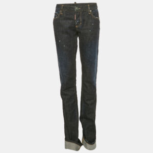 luxury-men-dsquared2-used-clothes-p1184190-004.jpg dsquared2 blue dark wash distressed denim jeans s waist 33"