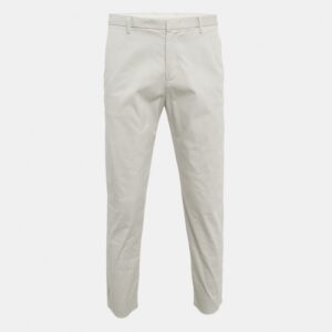 emporio armani grey cotton drill trousers l