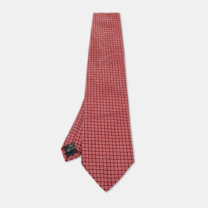 ermenegildo zegna su misura red patterned silk tie