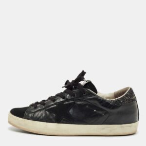 luxury-men-golden-goose-used-shoes-p1203939-001.jpg golden goose black suede and leather superstar low top sneakers size 39