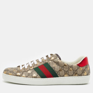 luxury-men-gucci-new-shoes-p1186074-007.jpg gucci beige/brown gg supreme canvas ace bee lace up sneakers size 45