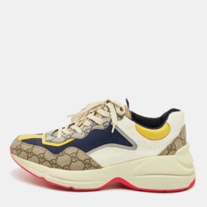 luxury-men-gucci-used-shoes-p1202400-001.jpg gucci multicolor gg supreme canvas rhyton sneakers size 41