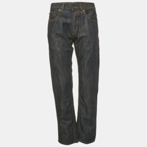 luxury-men-just-cavalli-used-clothes-p1182032-005.jpg just cavalli dark blue logo embroidered denim jeans m waist 33"