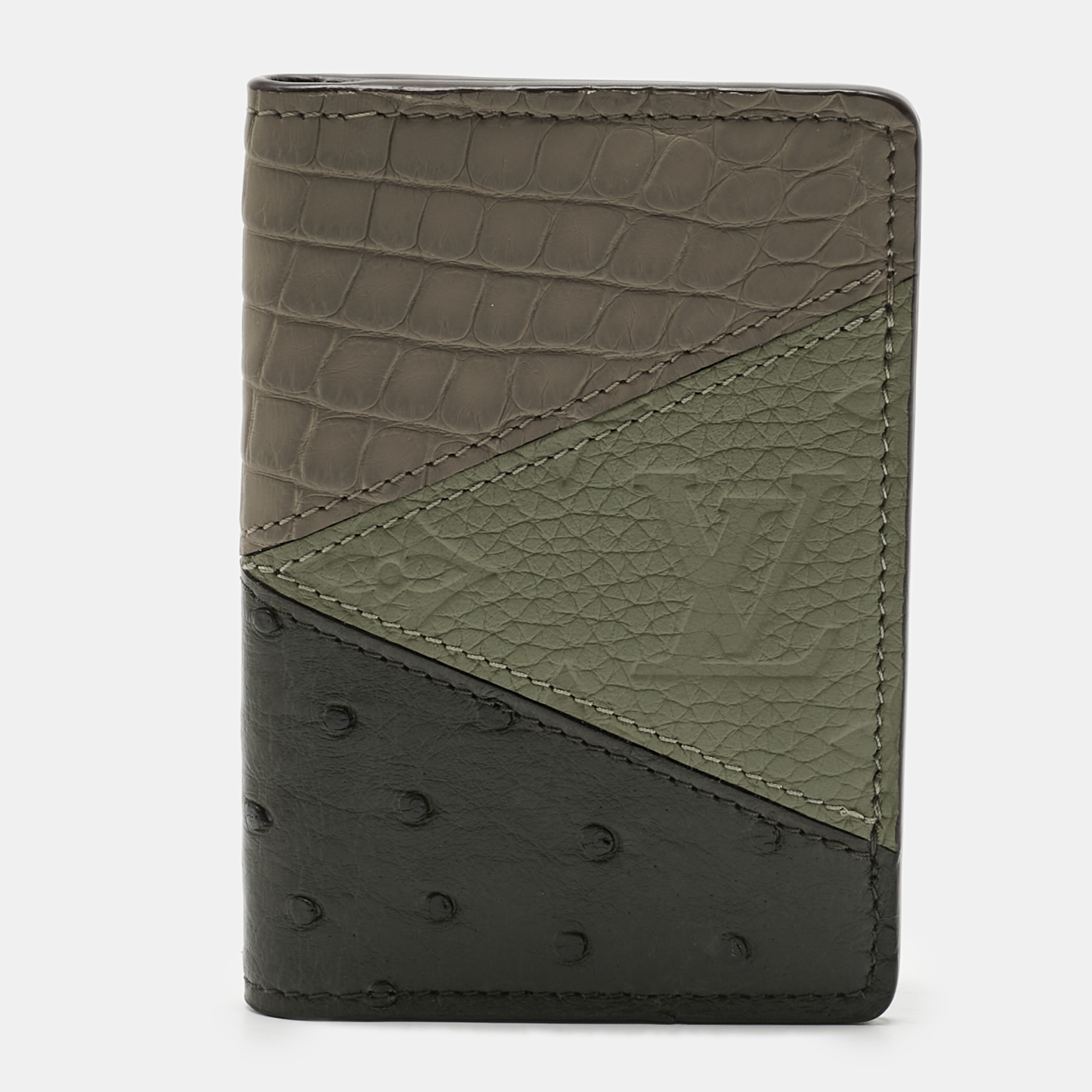 louis vuitton multicolor crocodile and ostrich pocket organizer
