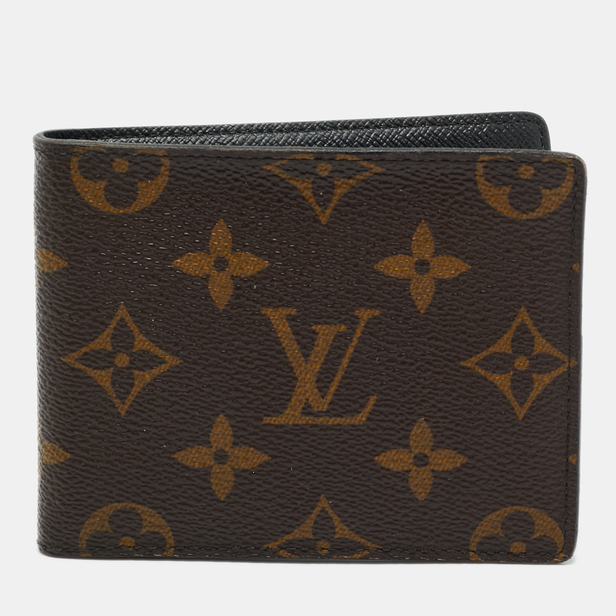 louis vuitton monogram macassar canvas money clip bifold wallet
