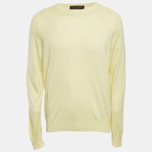 louis vuitton yellow cotton knit crewneck sweatshirt xl