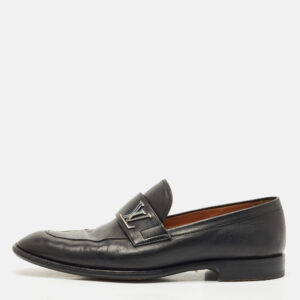 luxury-men-louis-vuitton-used-shoes-p1180844-010-2.jpg louis vuitton black leather saint german slip on loafers size 40.5