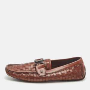 luxury-men-louis-vuitton-used-shoes-p1182219-001.jpg louis vuitton brown woven leather monte carlo slip on loafers size 42.5