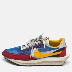 nike x sacai multicolor mesh and leather ldwaffle varsity blue sneakers size 46