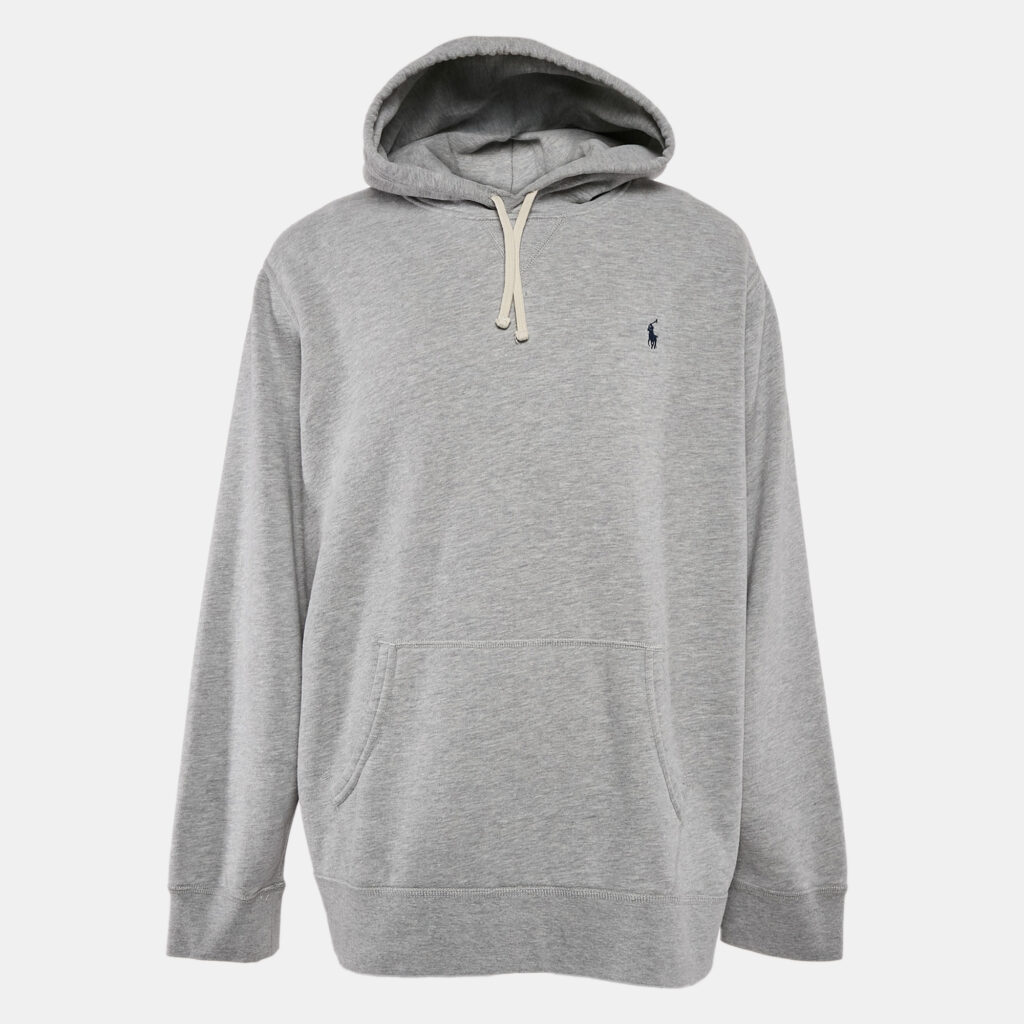 luxury-men-polo-ralph-lauren-used-clothes-p1107870-001.jpg Polo Ralph Lauren Grey Cotton Blend Knit Hoodie XXL
