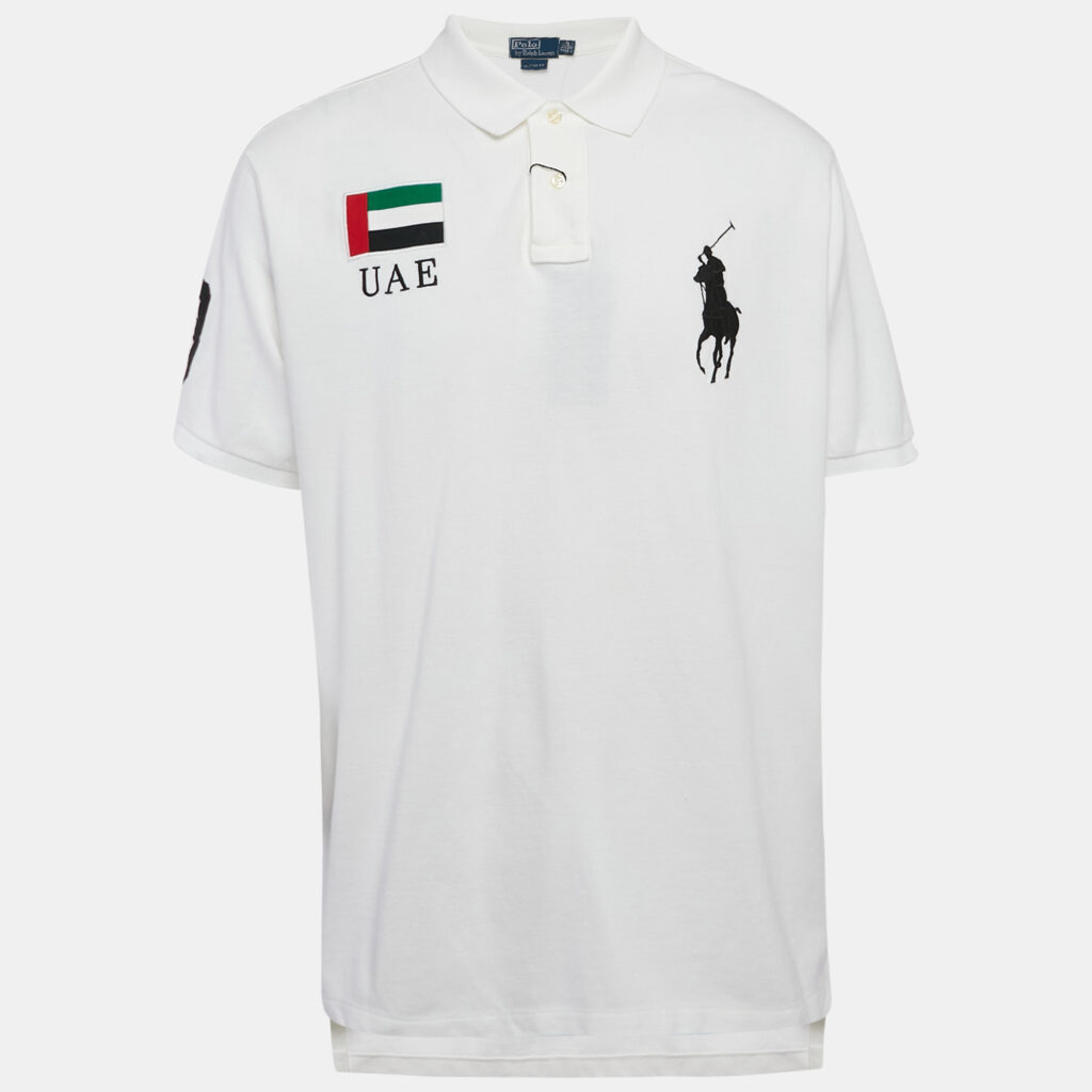 luxury-men-polo-ralph-lauren-used-clothes-p1129541-004.jpg Polo Ralph Lauren White Applique Pique Cotton Polo T-Shirt XXL