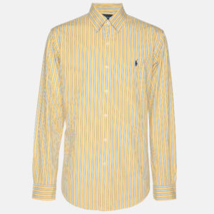 luxury-men-polo-ralph-lauren-used-clothes-p1210036-001.jpg polo ralph lauren yellow multicolor stripe cotton long sleeve shirt m