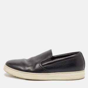 prada sport black leather slip on sneakers size 40.5