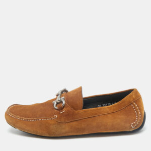 salvatore ferragamo brown suede parigi loafers size 43