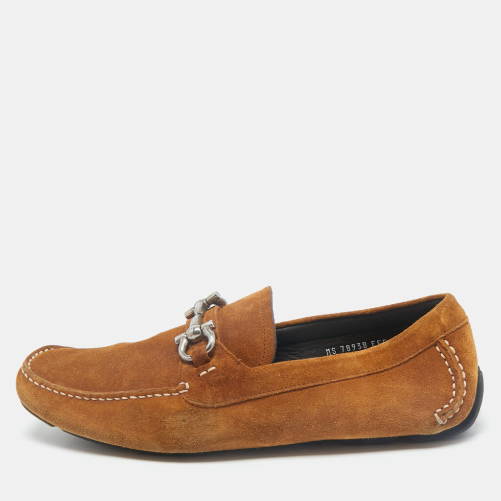 luxury-men-salvatore-ferragamo-used-shoes-p1164487-010.jpg Salvatore Ferragamo Brown Suede Parigi Loafers Size 43