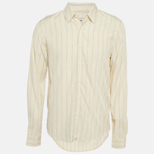 sandro ivory pinstriped crepe flow shirt s