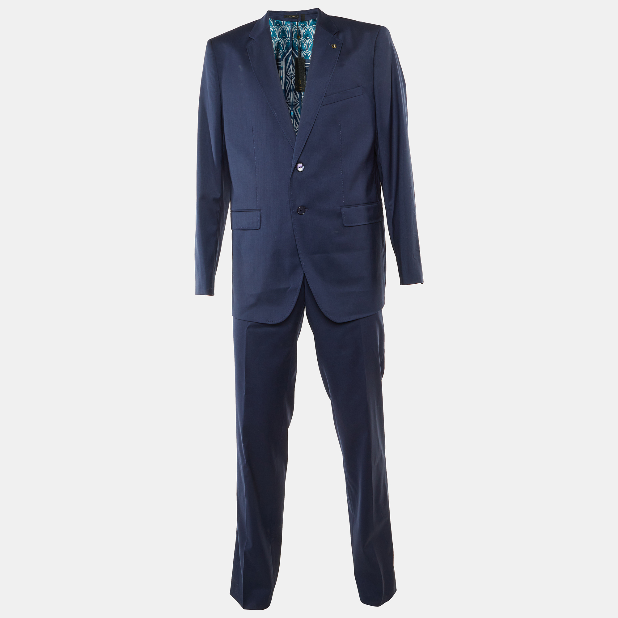 ted baker dark blue wool tailored suit xl/44r