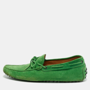luxury-men-tods-used-shoes-p1210456-001.jpg tod's green suede slip on loafers size 44.5