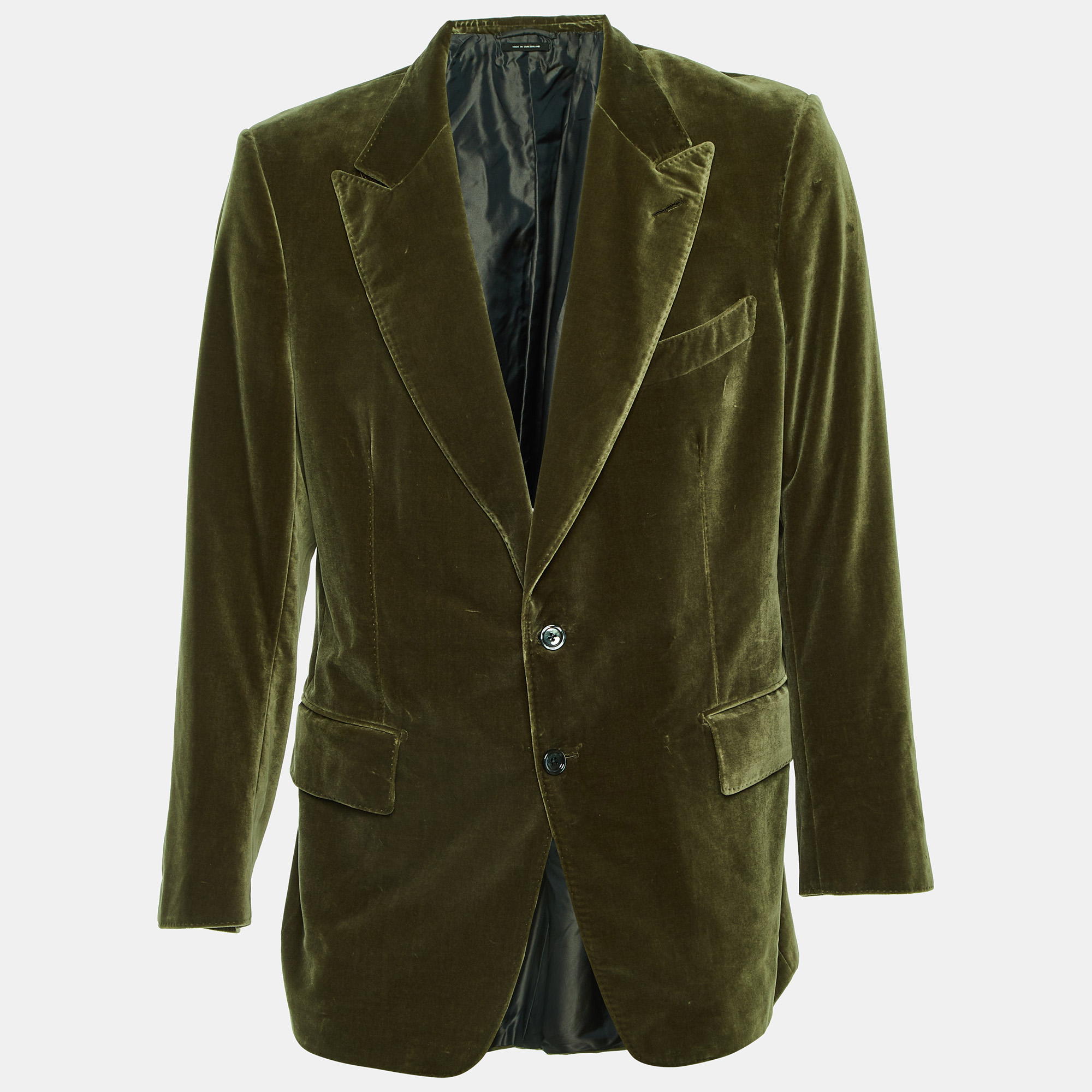 tom ford olive green velvet single breasted shelton jacket xxxl