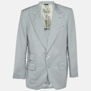 tom ford light blue wool single breasted atticus blazer xxxl