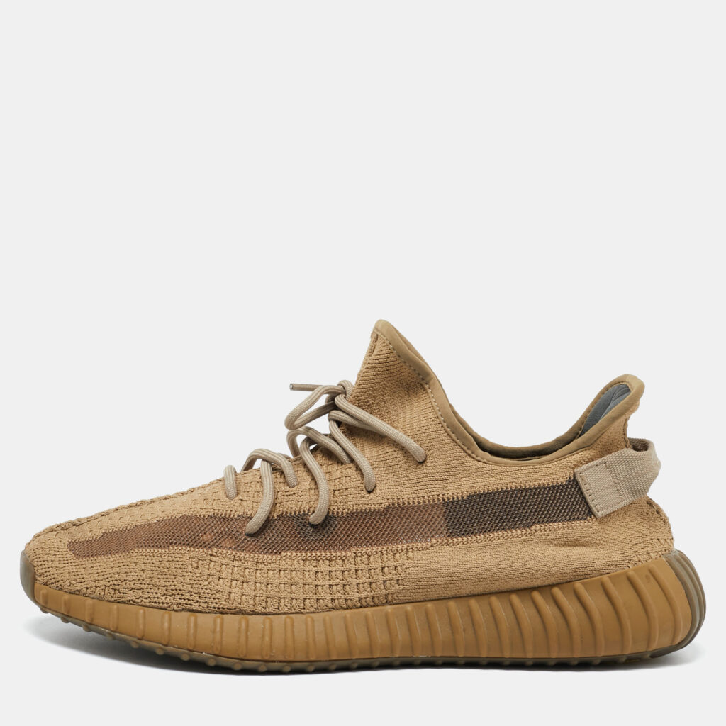 luxury-men-yeezy-x-adidas-used-shoes-p1121419-001.jpg Yeezy x Adidas Brown Knit Fabric Boost 350 V2 Earth Sneakers Size 46