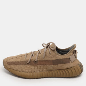 yeezy x adidas brown knit fabric boost 350 v2 "earth" low top sneakers size 48