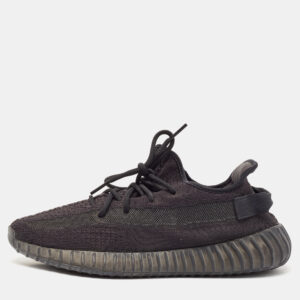 yeezy x adidas black knit fabric boost 350 v2 onyx sneakers size 46