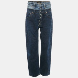 luxury-women-1off-used-clothes-p1208187-005.jpg 1/off blue denim high waist baggy remade jeans m waist 32"